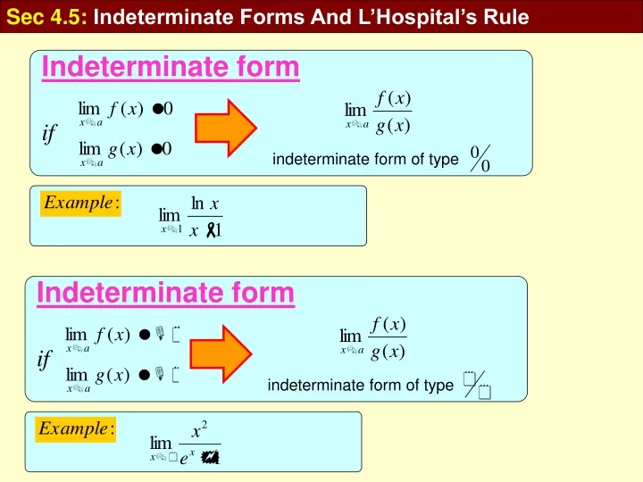 sec 4 5 indeterminate forms and l hospital s rule