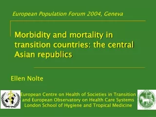 Morbidity and mortality in transition countries: the central Asian republics