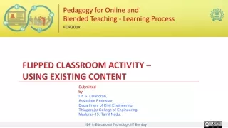 FLIPPED CLASSROOM ACTIVITY –  USING EXISTING CONTENT