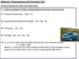National 4 Expressions and Formulae Unit
