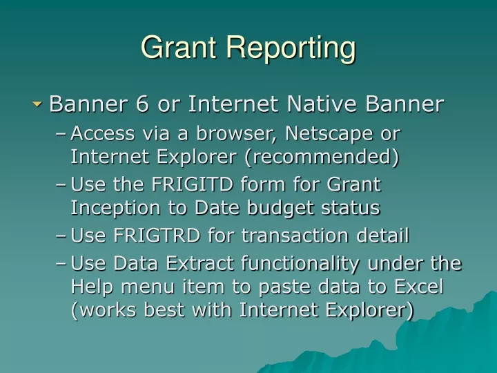 grant reporting