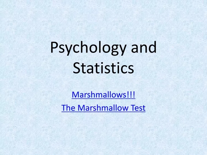 psychology and statistics