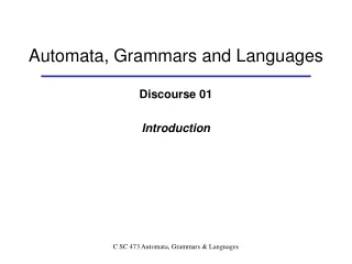 Automata, Grammars and Languages