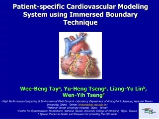 Patient-specific Cardiovascular Modeling System using Immersed Boundary Technique