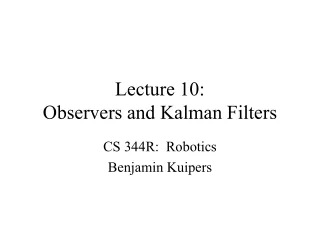 Lecture 10: Observers and Kalman Filters