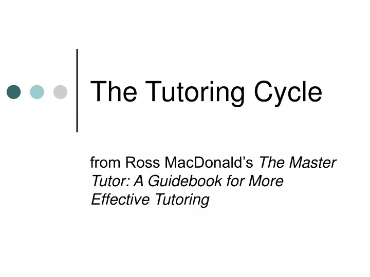 the tutoring cycle