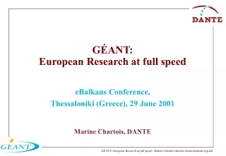GÉANT:  European Research at full speed