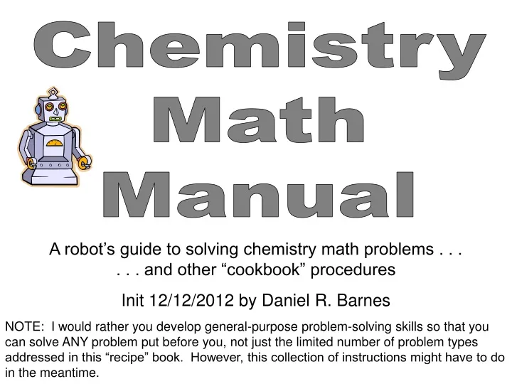 chemistry math manual