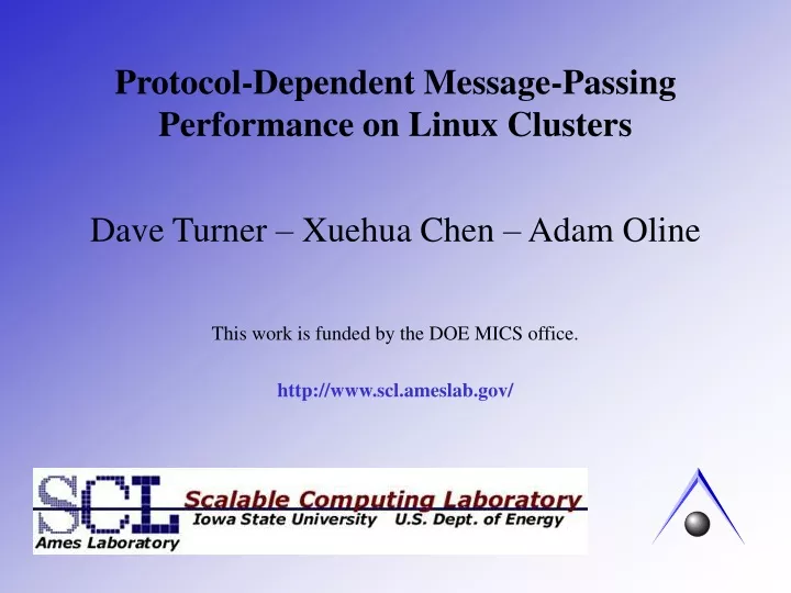 protocol dependent message passing performance on linux clusters
