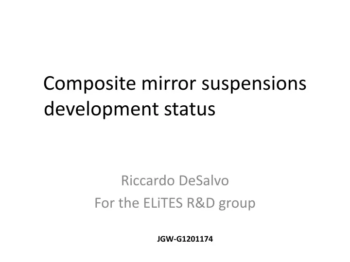 composite mirror suspensions development status