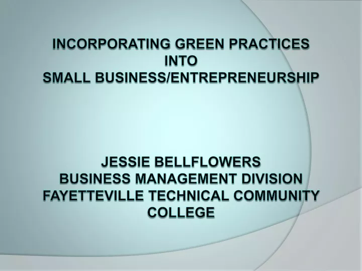 incorporating green practices into small business