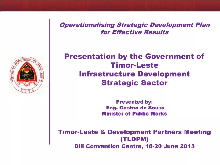 operationalising strategic development plan