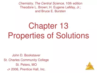 Chapter 13 Properties of Solutions