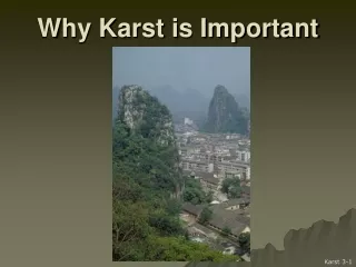 Why Karst is Important