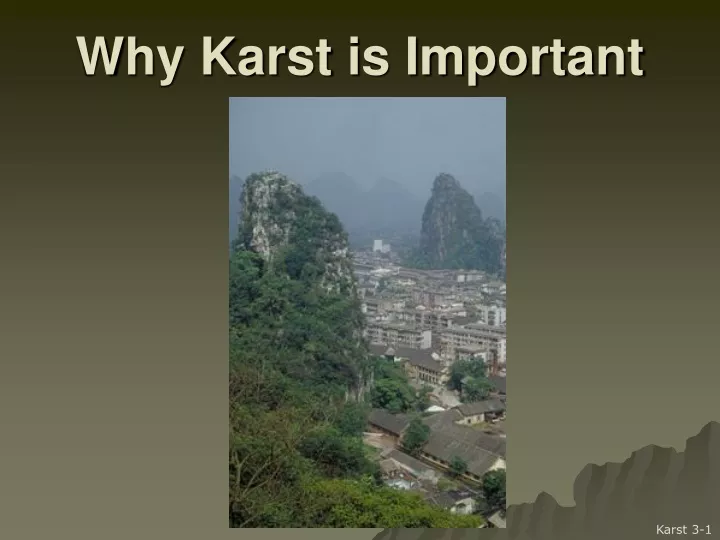 why karst is important