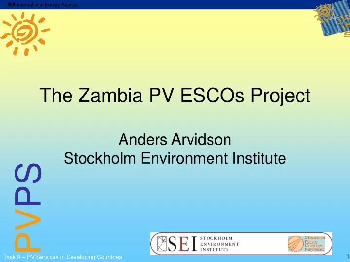 the zambia pv escos project anders arvidson stockholm environment institute
