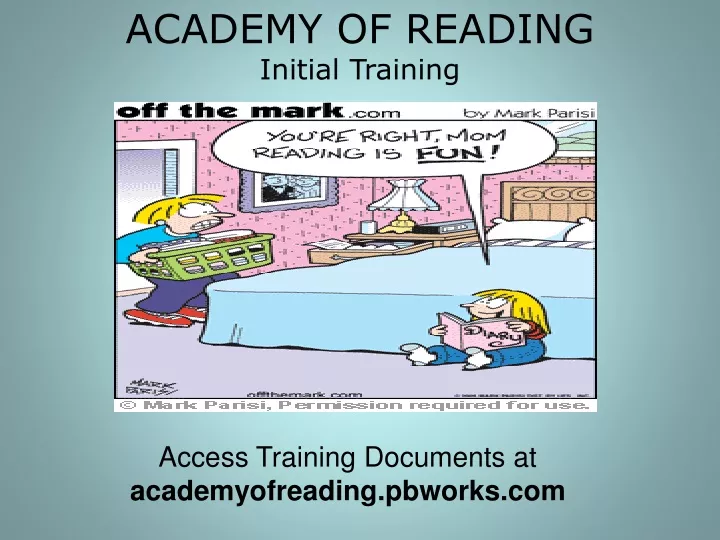 academy of reading initial training