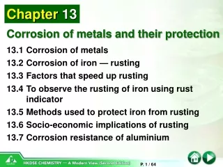 13.1	 Corrosion of metals