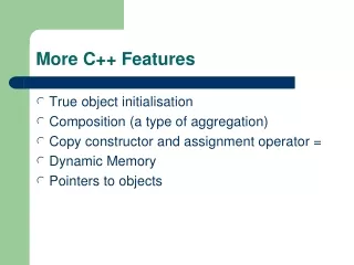 More C++ Features
