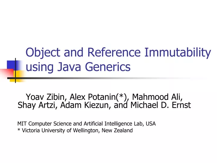 object and reference immutability using java generics