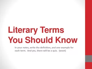 Literary Terms  You Should Know