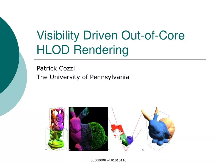 visibility driven out of core hlod rendering