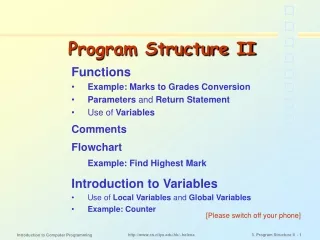 Program Structure II
