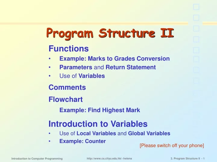 program structure ii