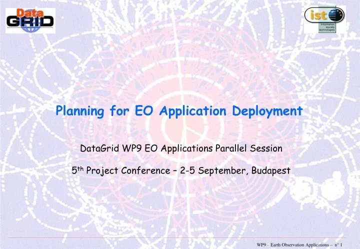 planning for eo application deployment