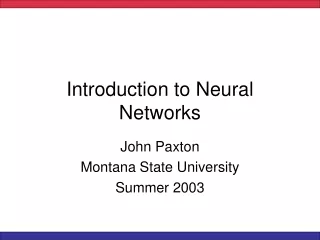 Introduction to Neural Networks