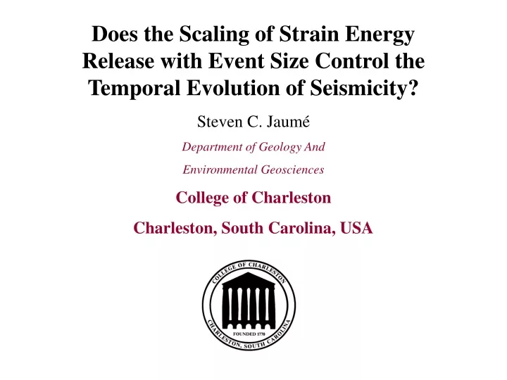 does the scaling of strain energy release with