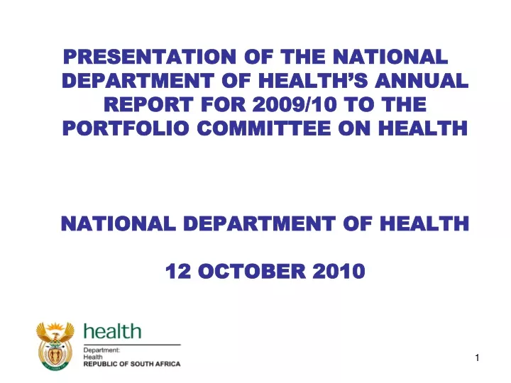 presentation of the national department of health