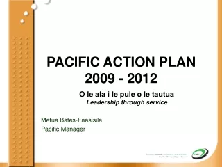 PACIFIC ACTION PLAN 2009 - 2012