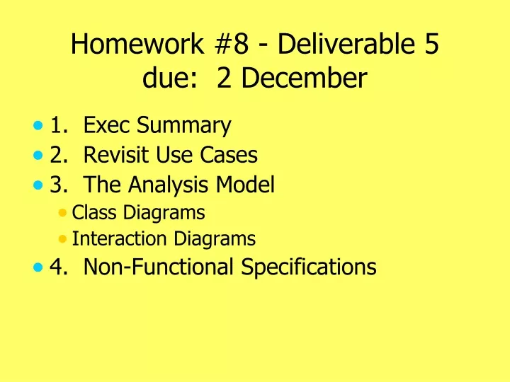 homework 8 deliverable 5 due 2 december