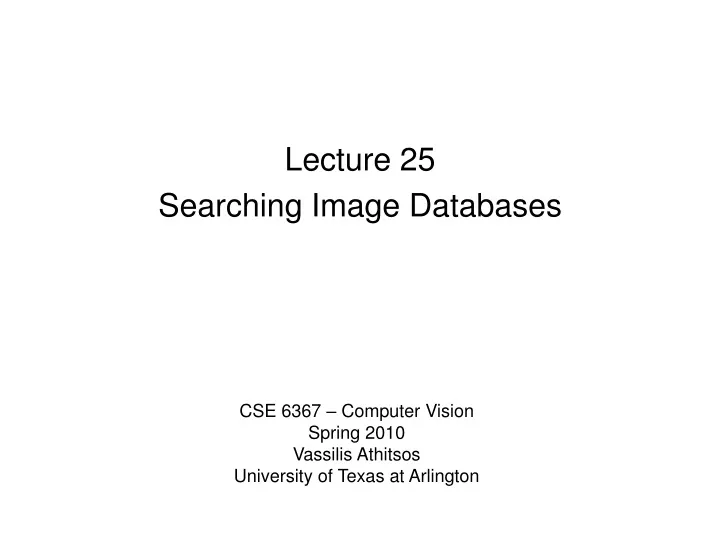 lecture 25 searching image databases