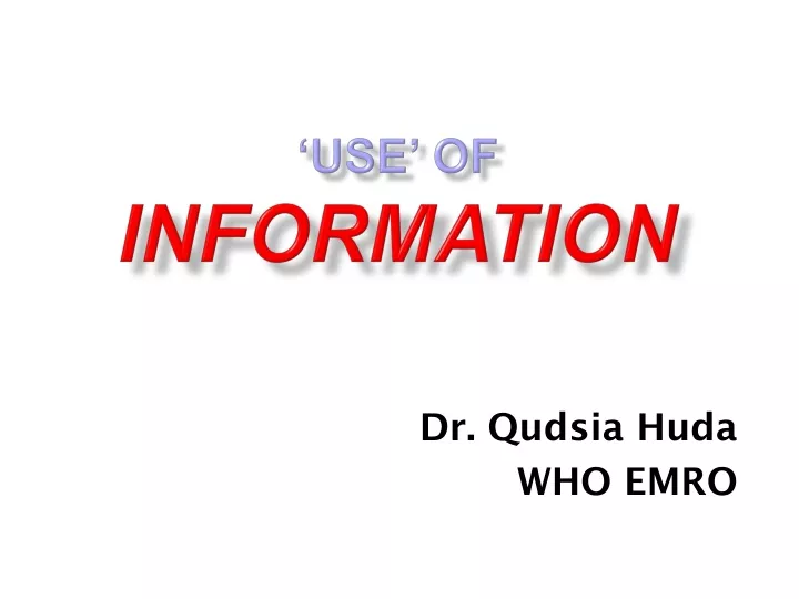 use of information