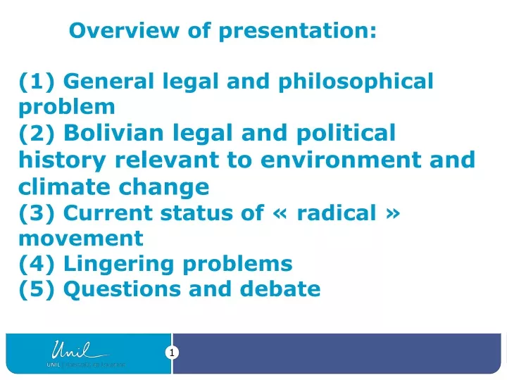 overview of presentation 1 general legal