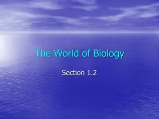 The World of Biology