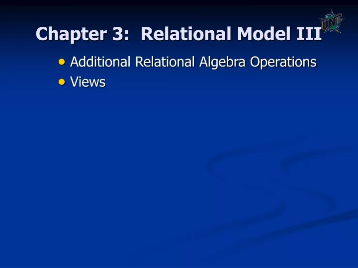 chapter 3 relational model iii
