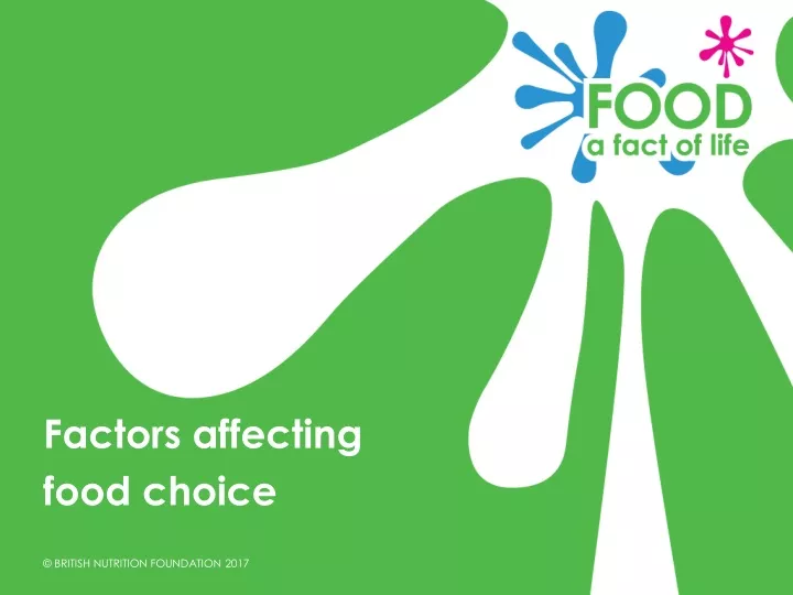 factors affecting food choice