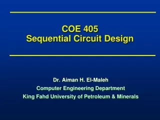 COE 405 Sequential Circuit Design
