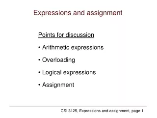 Expressions and assignment