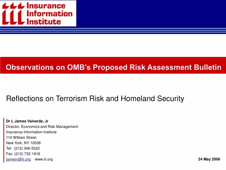observations on omb s proposed risk assessment
