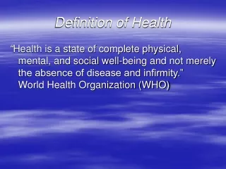 Definition of Health