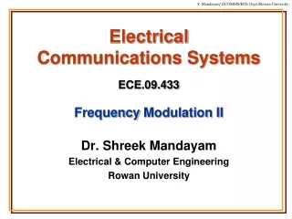 Electrical  Communications Systems ECE.09.433
