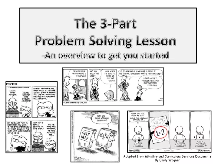 the 3 part problem solving lesson an overview