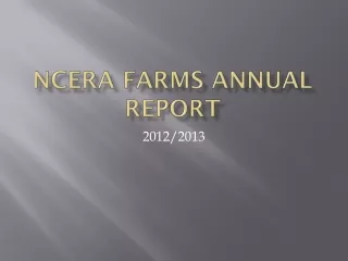 Ncera FARMS Annual Report