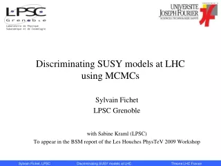 Discriminating SUSY models at LHC  using MCMCs