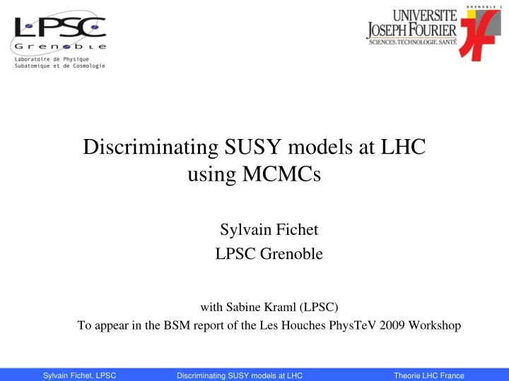 discriminating susy models at lhc using mcmcs