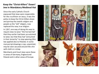 Keep the “Christ-Killers” Down! Jew in Mandatory Medieval Hat